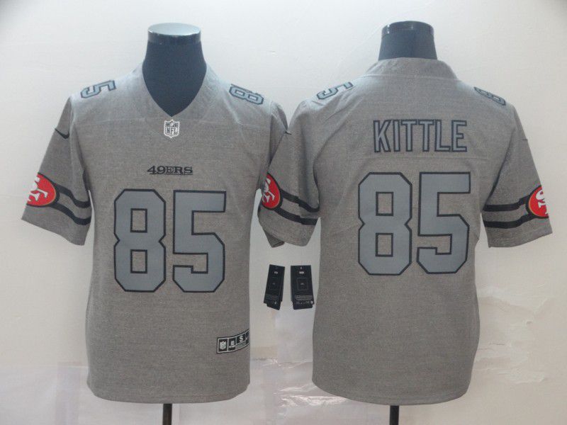 Men San Francisco 49ers #85 Kittle Grey Retro Nike NFL Jerseys